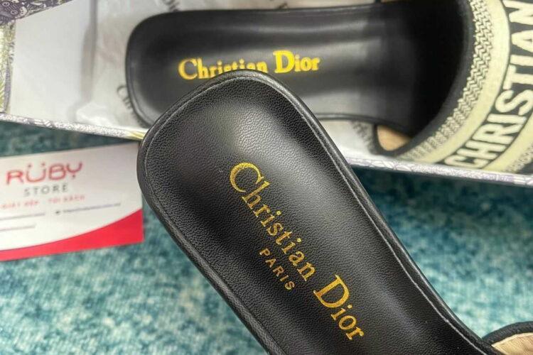 Dép Dior Dway Embroidery Black Beige Màu đen Be Like Auth
