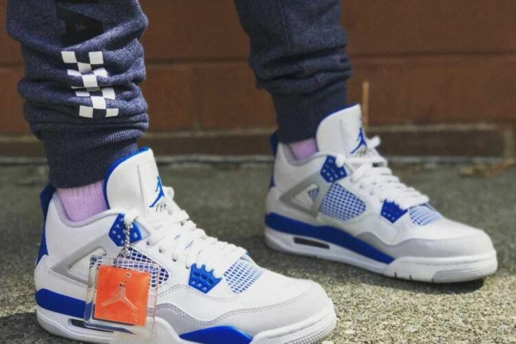 Giày Air Jordan 4 Military Blue 2012 Trắng Xanh Dương Rep 1 1