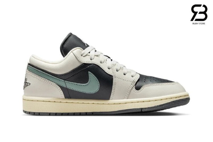 Giày Jordan 1 Low Jade Smoke Trắng Đen Rep 1 1