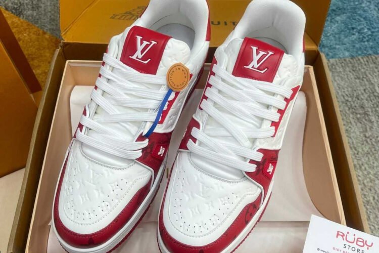 Giày LV Trainer Signature #54 Monogram Red White đỏ trắng