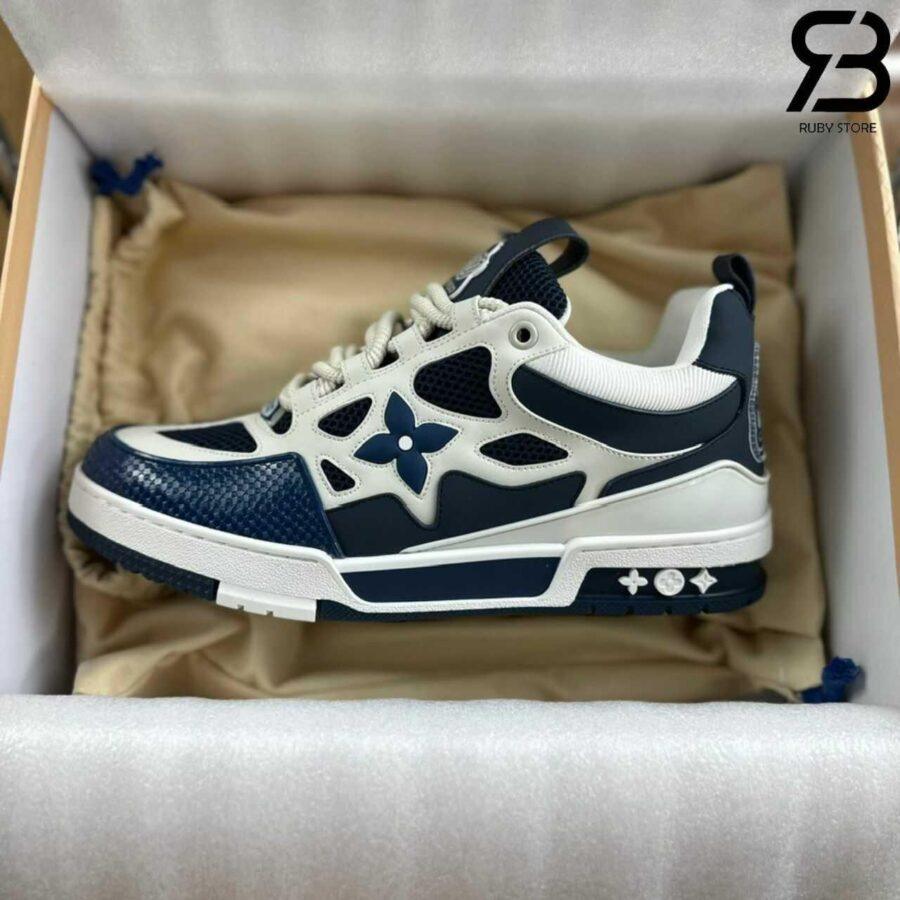 Giày Louis Vuitton LV Skate Marine Blue White Trắng Xanh Dương