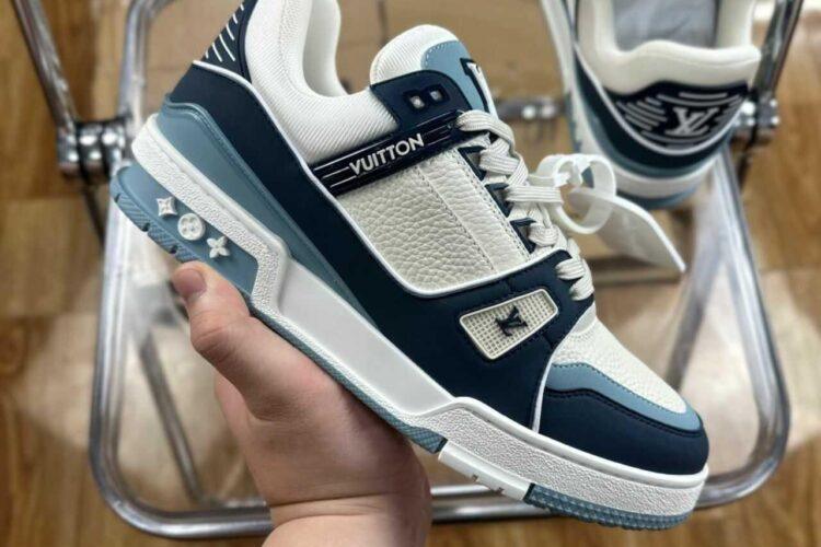Giày Louis Vuitton LV Trainer White Navy Blue Best Quality