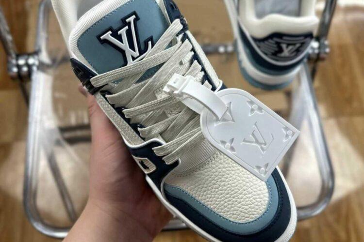 Giày Louis Vuitton LV Trainer White Navy Blue Best Quality