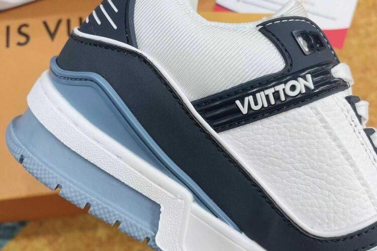 Giày Louis Vuitton LV Trainer White Navy Blue trắng xanh navy