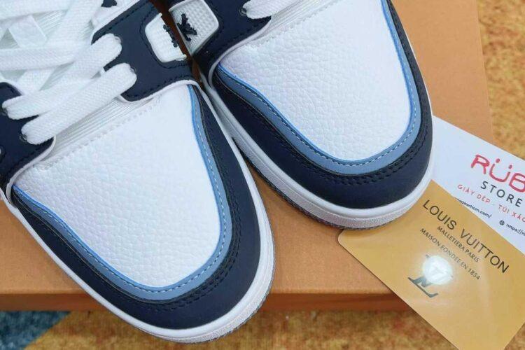 Giày Louis Vuitton LV Trainer White Navy Blue trắng xanh navy