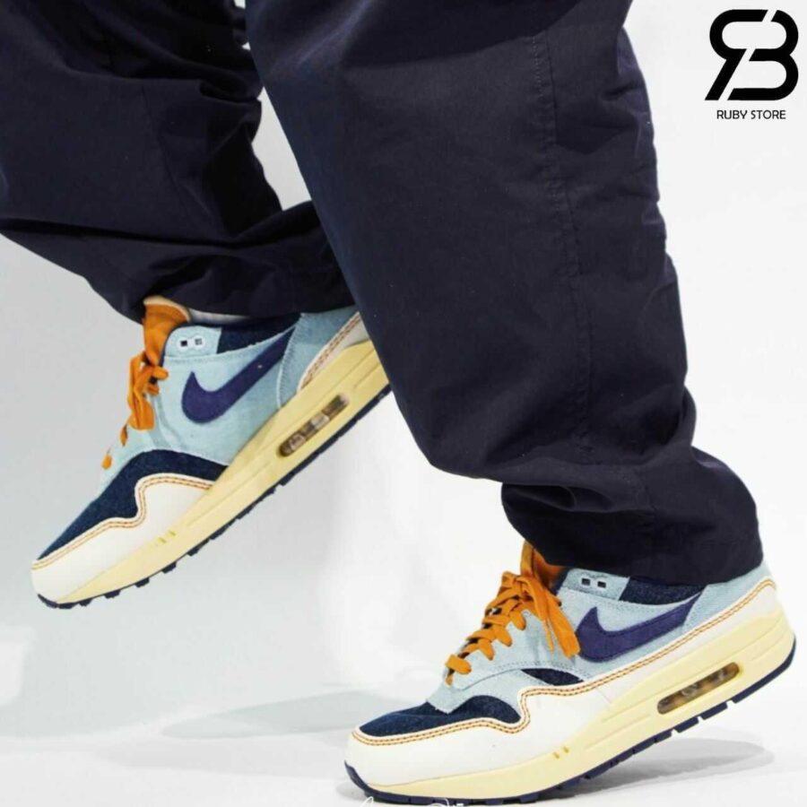 Giày Nike Air Max 1 87 Aura Denim Xanh Vàng Rep 1 1