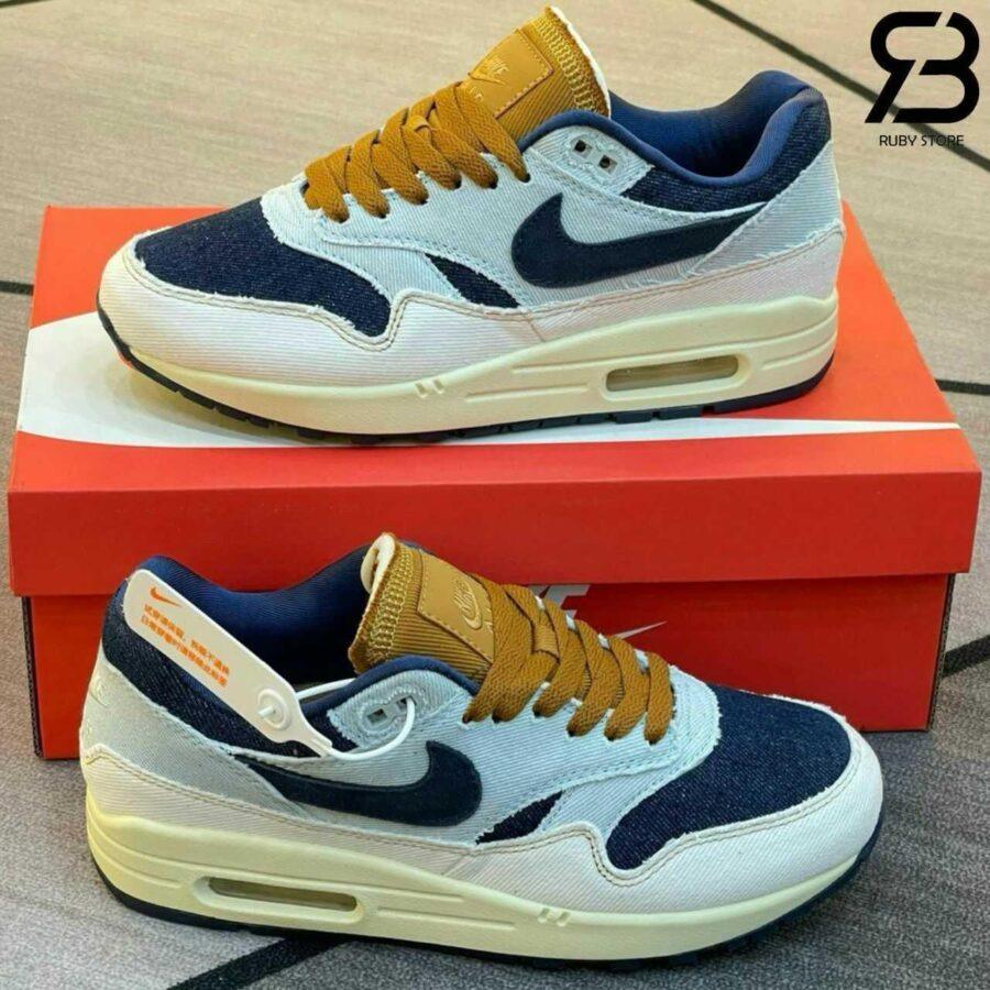 Giày Nike Air Max 1 87 Aura Denim Xanh Vàng Rep 1 1