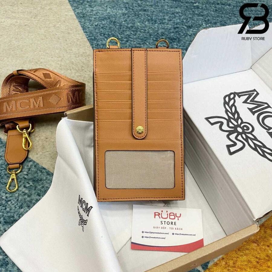 Túi MCM Crossbody Phone Case In Visetos Original Cognac Nâu