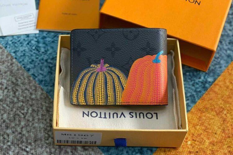 Ví LV YK Slender Wallet M81697 Monogram Eclipse Reverse Pumpkin bí ngô