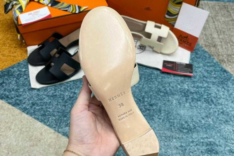 Dép Hermes Oasis Sandal Craie Epsom Etoupe Best Da Nhậ­p