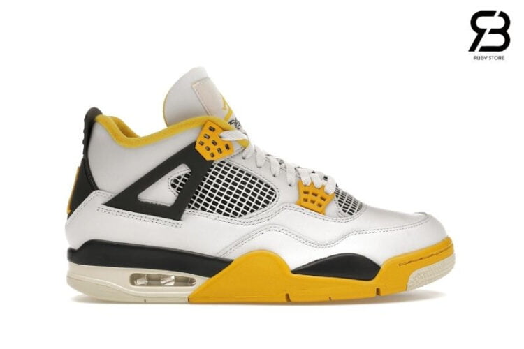 Giày Air Jordan 4 Retro Vivid Sulfur Màu Trắng Vàng Rep 1 1