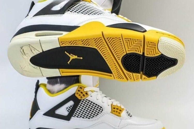 Giày Air Jordan 4 Retro Vivid Sulfur Màu Trắng Vàng Rep 1 1