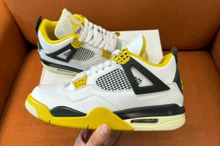Giày Air Jordan 4 Retro Vivid Sulfur Màu Trắng Vàng Rep 1 1