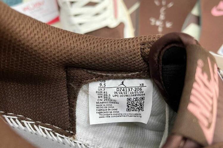 Giày Jordan 1 Low Travis Scott Dark Pony Brown Oxford nâu hồng