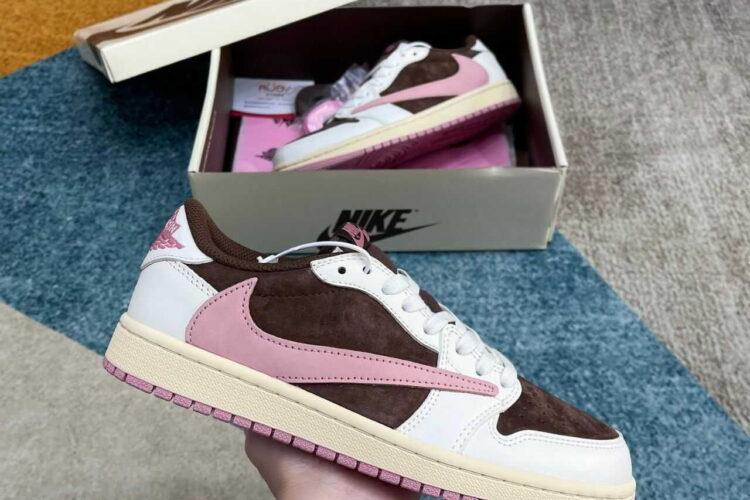 Giày Jordan 1 Low Travis Scott Dark Pony Brown Oxford nâu hồng