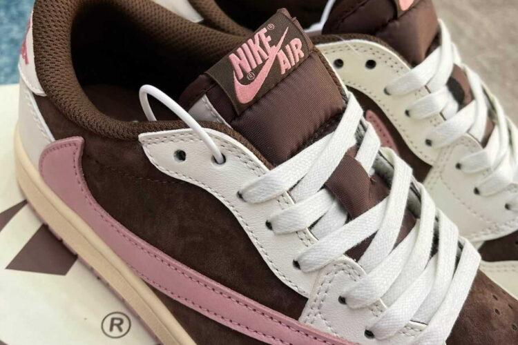 Giày Jordan 1 Low Travis Scott Dark Pony Brown Oxford nâu hồng