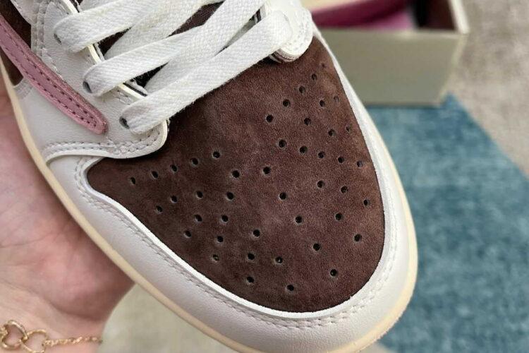 Giày Jordan 1 Low Travis Scott Dark Pony Brown Oxford nâu hồng
