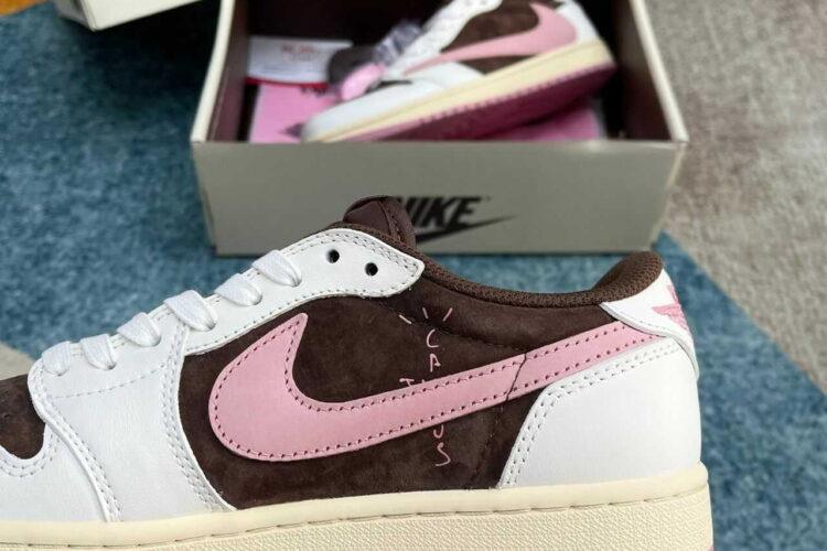 Giày Jordan 1 Low Travis Scott Dark Pony Brown Oxford nâu hồng