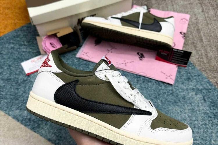 Giày Jordan 1 Low Travis Scott Medium Olive