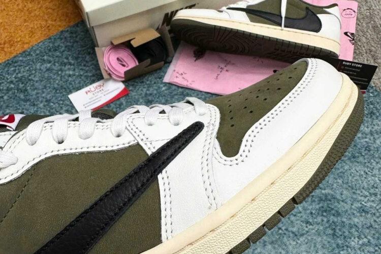 Giày Jordan 1 Low Travis Scott Medium Olive