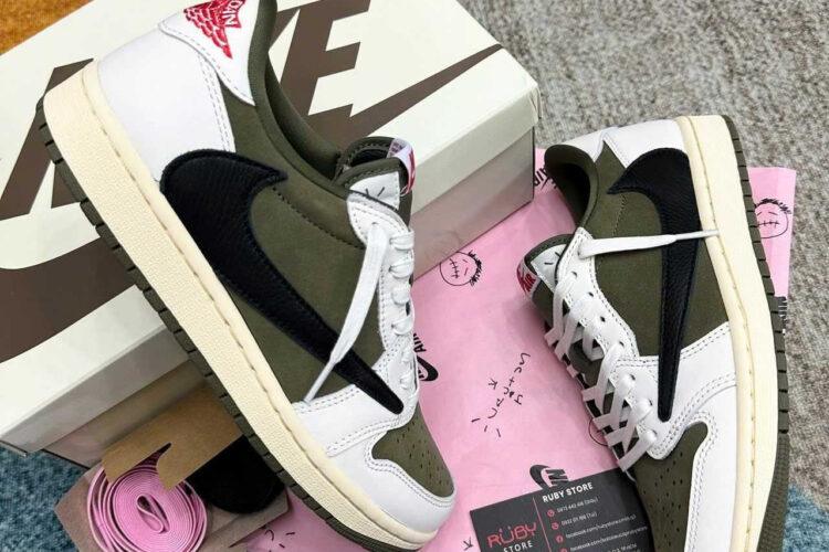 Giày Jordan 1 Low Travis Scott Medium Olive