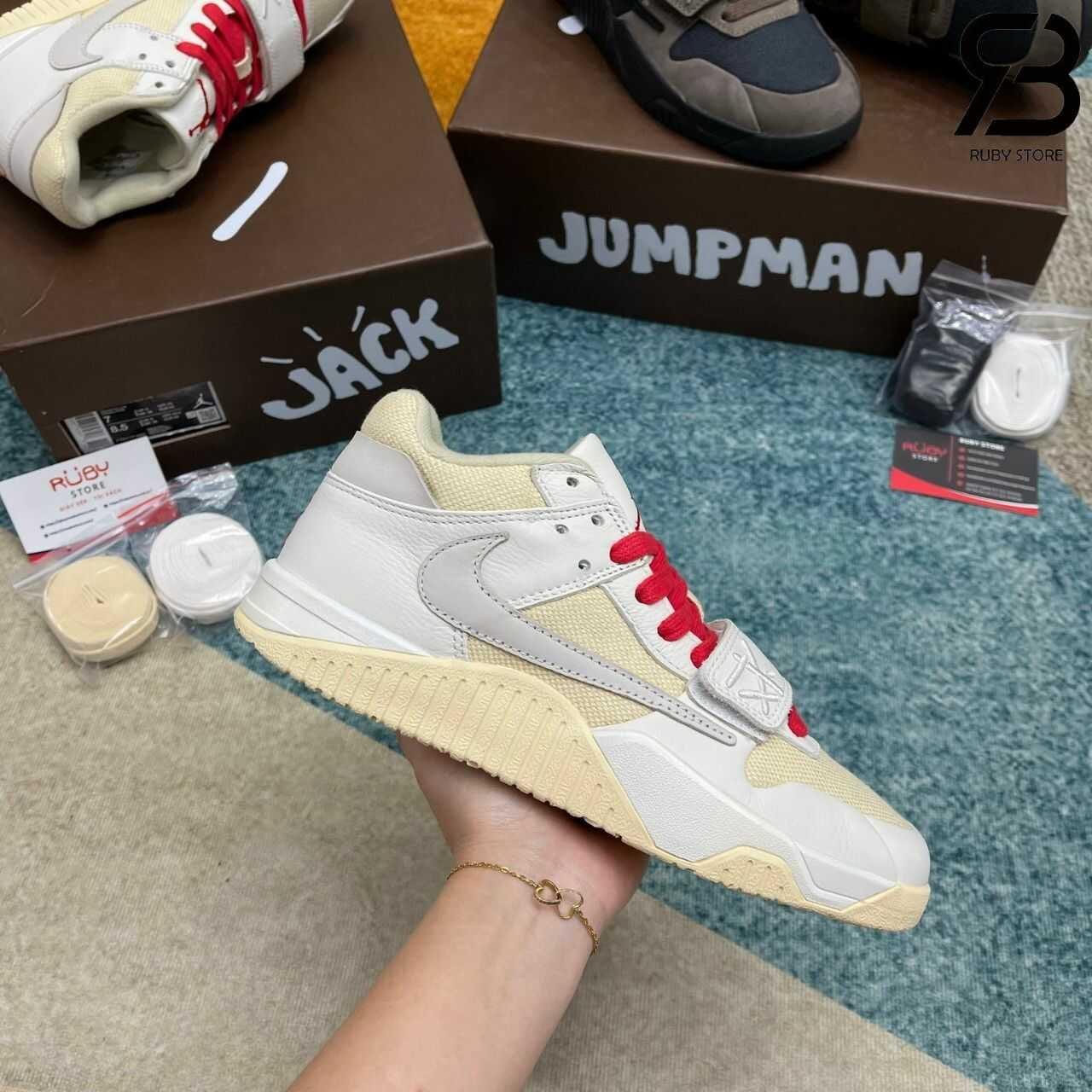 Giày Jordan Jumpman Jack TR Travis Scott Trắng Kem Best Quality