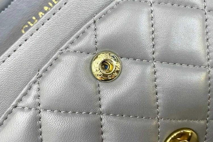 Túi Chanel Classic Medium Grey Lambskin GHW Size 25 Màu Xám