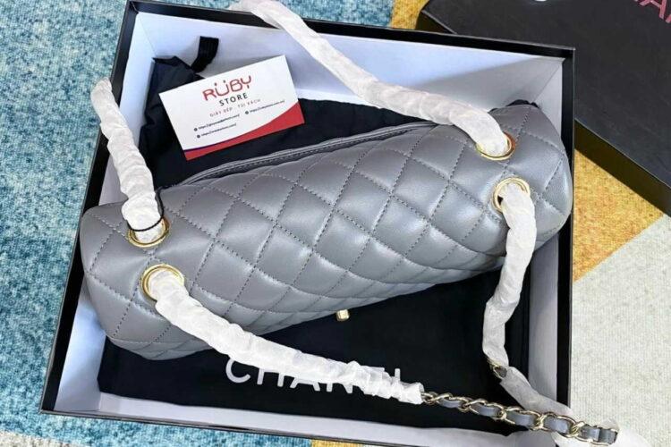 Túi Chanel Classic Medium Grey Lambskin GHW Size 25 Màu Xám