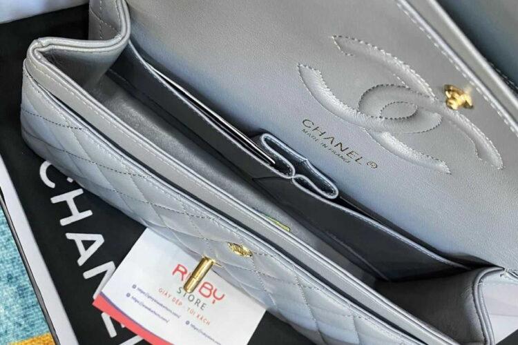 Túi Chanel Classic Medium Grey Lambskin GHW Size 25 Màu Xám