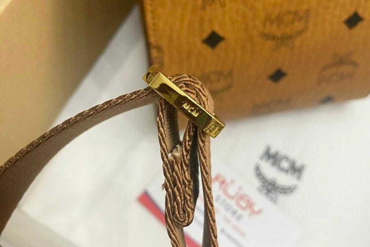 Túi MCM X-Mini Aren Klassik Tote In Visetos Cognac Nâu