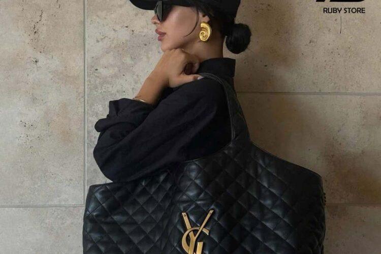 Túi YSL Icare Maxi Shopping Black Bag Màu Đen Best Deal