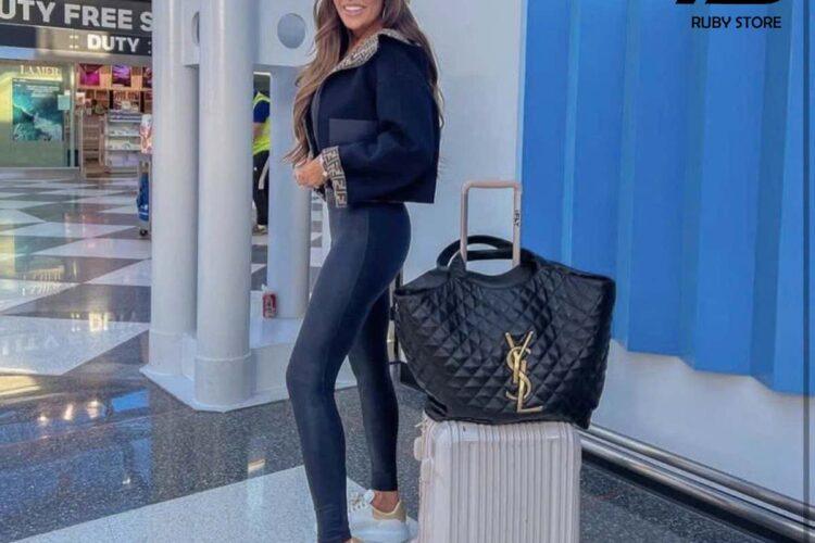 Túi YSL Icare Maxi Shopping Black Bag Màu Đen Best Deal