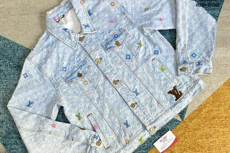 Áo Khoác LV Tyler Monogram Denim Jacket Màu Xanh Indigo Best Quality