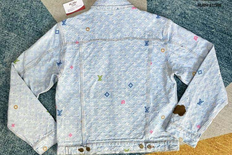 Áo Khoác LV Tyler Monogram Denim Jacket Màu Xanh Indigo Best Quality