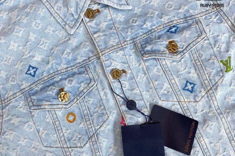Áo Khoác LV Tyler Monogram Denim Jacket Màu Xanh Indigo Best Quality