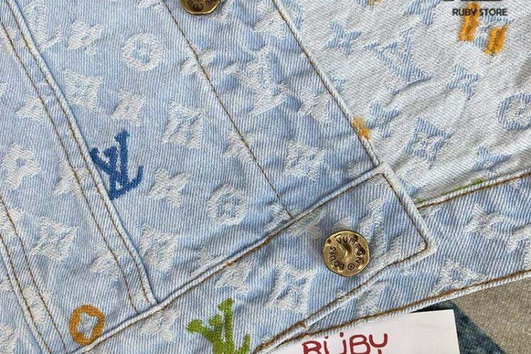 Áo Khoác LV Tyler Monogram Denim Jacket Màu Xanh Indigo Best Quality