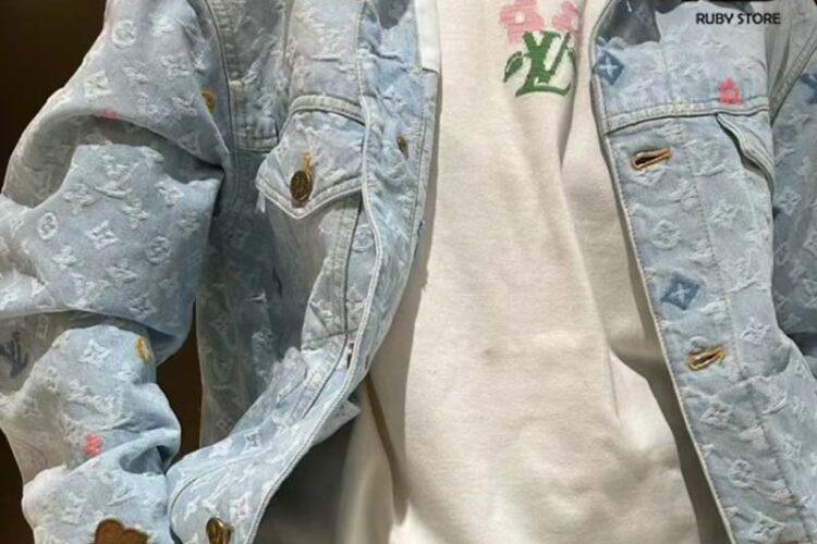 Áo Khoác LV Tyler Monogram Denim Jacket Màu Xanh Indigo Best Quality