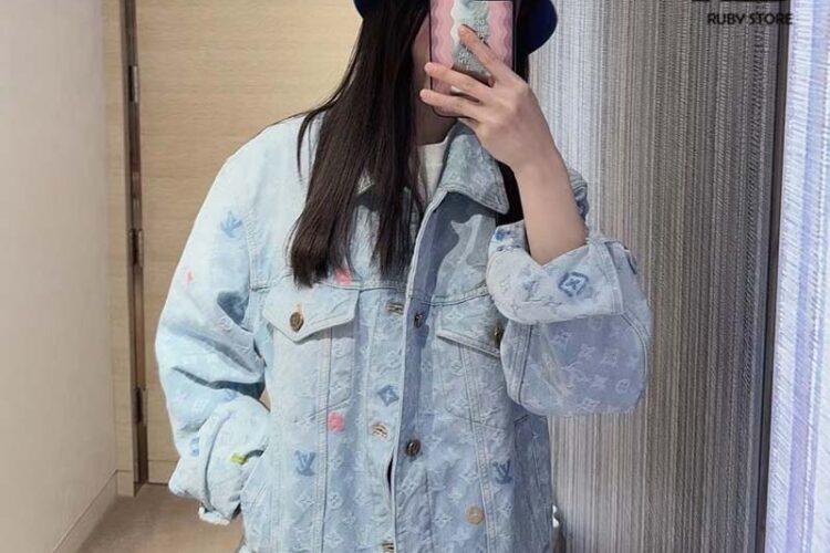 Áo Khoác LV Tyler Monogram Denim Jacket Màu Xanh Indigo Best Quality