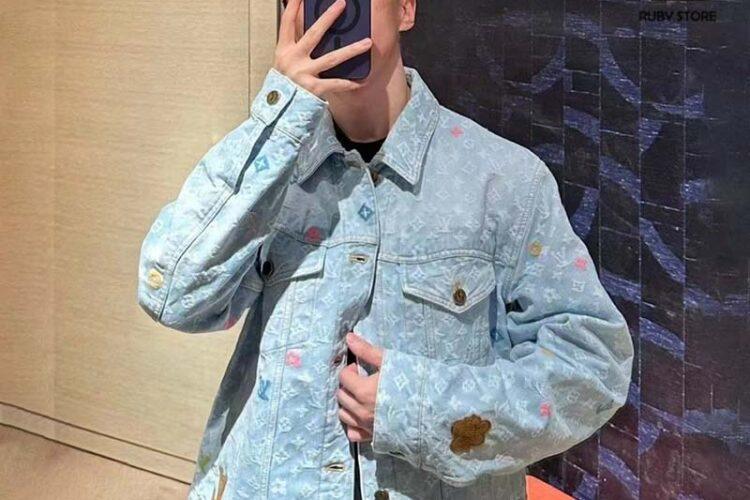 Áo Khoác LV Tyler Monogram Denim Jacket Màu Xanh Indigo Best Quality