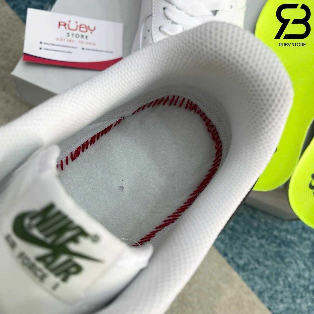 Giày Air Force 1 Low 07 SE Next Nature Oil Green Trắng Xanh