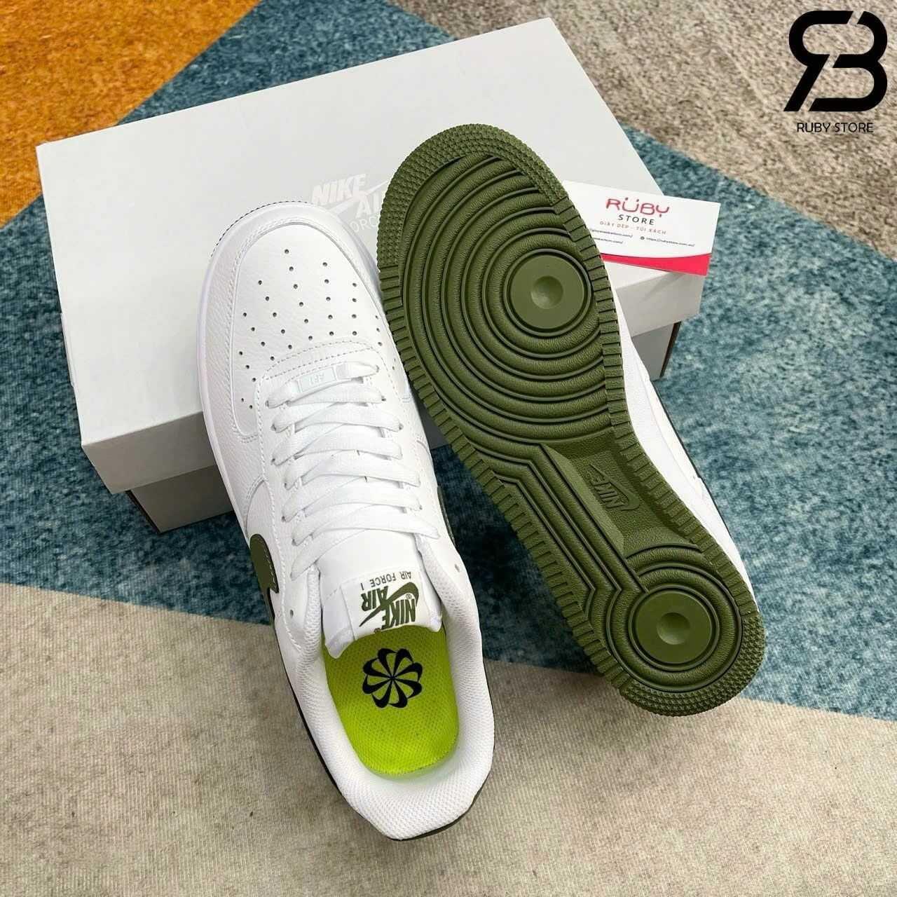 Giày Air Force 1 Low 07 SE Next Nature Oil Green Trắng Xanh