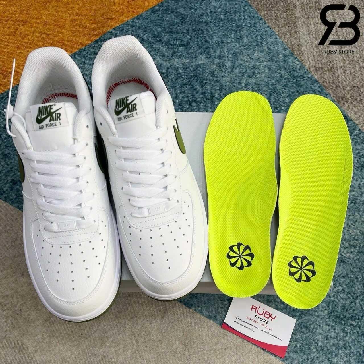 Giày Air Force 1 Low 07 SE Next Nature Oil Green Trắng Xanh