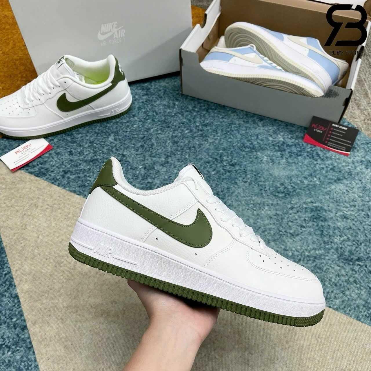 Giày Air Force 1 Low 07 SE Next Nature Oil Green Trắng Xanh