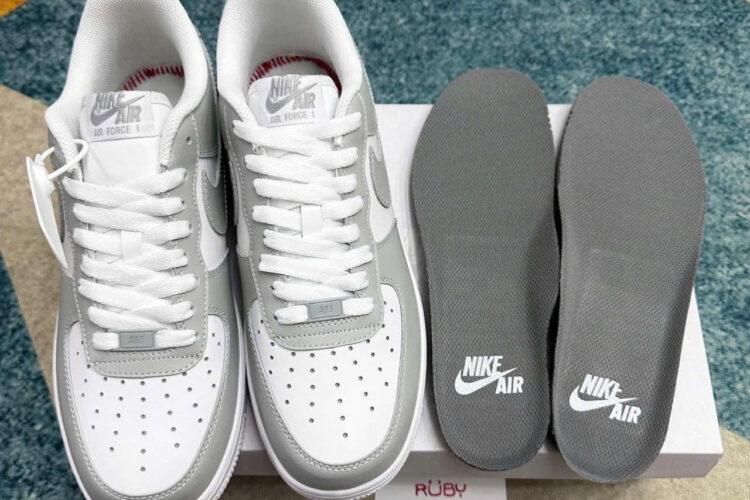 Giày Air Force 1 White Light Grey Trắng Xám