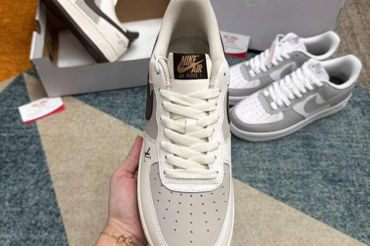 Giày Air Force 1 x Louis Vuitton Trắng Nâu