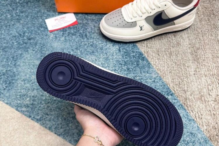 Giày Air Force 1 x Louis Vuitton Trắng Xám Đỏ
