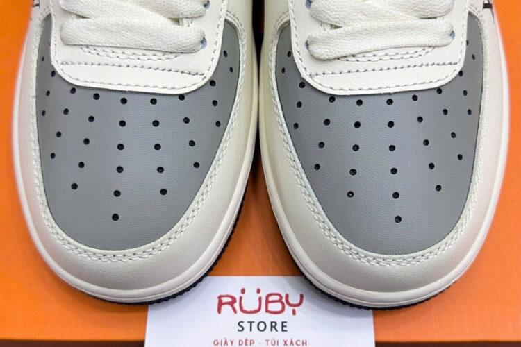 Giày Air Force 1 x Louis Vuitton Trắng Xám Đỏ