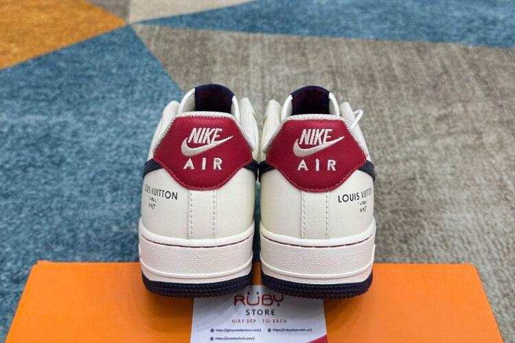 Giày Air Force 1 x Louis Vuitton Trắng Xám Đỏ