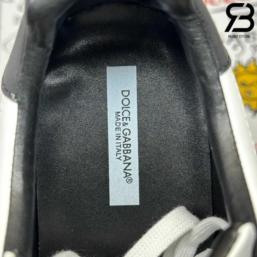 Giày Dolce & Gabbana Portofino Nappa Calfskin With Patches White Black