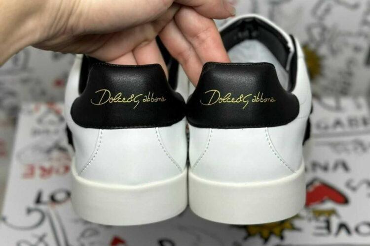 Giày Dolce & Gabbana Portofino Nappa Calfskin With Patches White Black